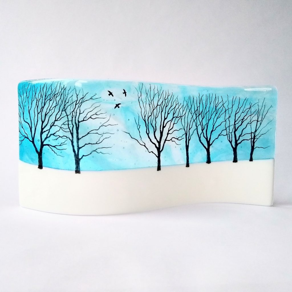 jewel glass snowy trees