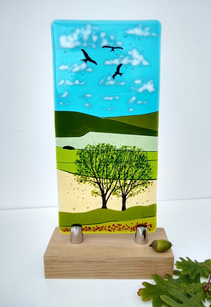 jewel glass red kite panel